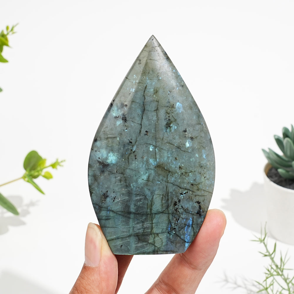 Natural Crystal Glowing Labradorite Teardrop