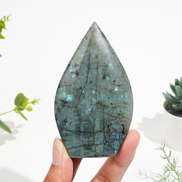 Natural Crystal Glowing Labradorite Teardrop