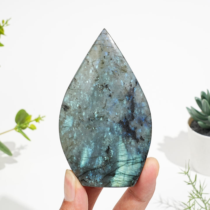 Natural Crystal Glowing Labradorite Teardrop