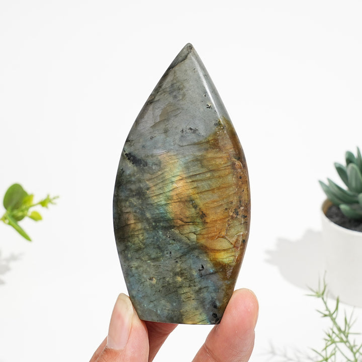 Natural Crystal Glowing Labradorite Teardrop