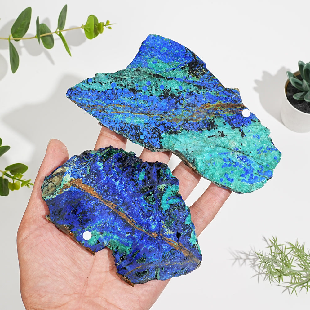 A Slightly Imperfect Natural Azurite Crystal Slice