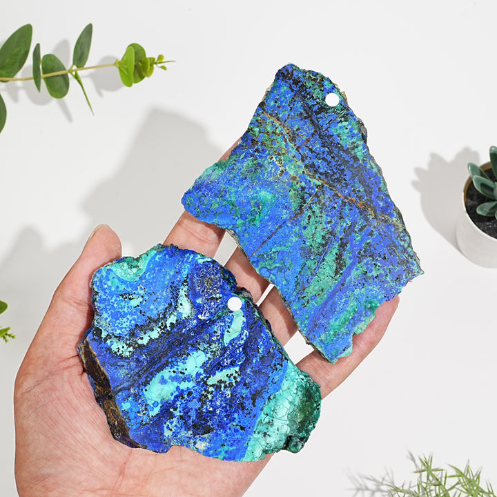 A Slightly Imperfect Natural Azurite Crystal Slice