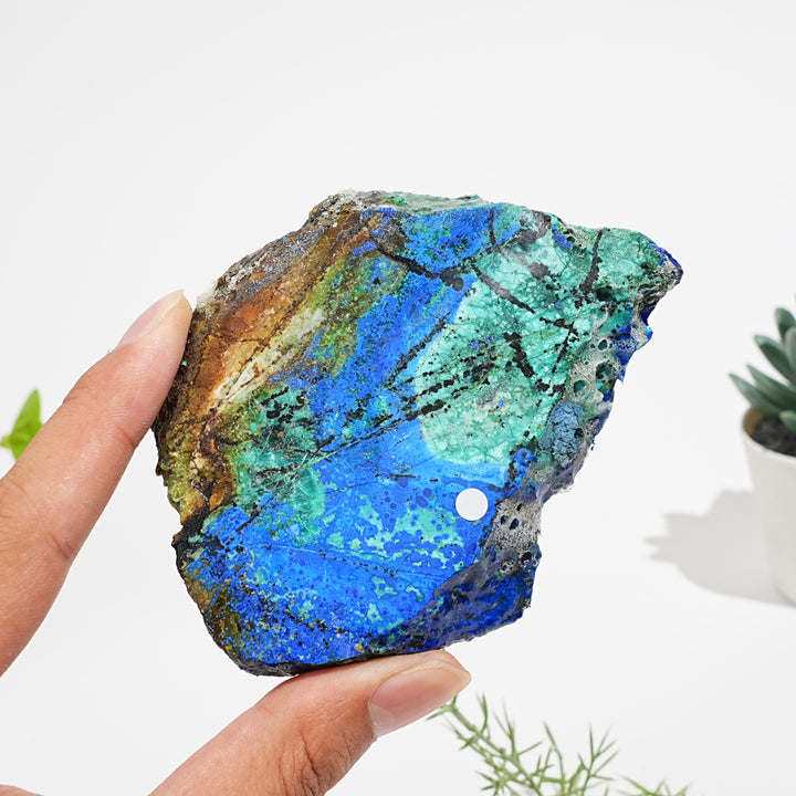 A Slightly Imperfect Natural Azurite Crystal Slice