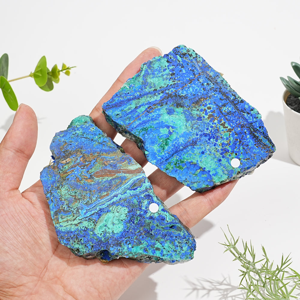 A Slightly Imperfect Natural Azurite Crystal Slice