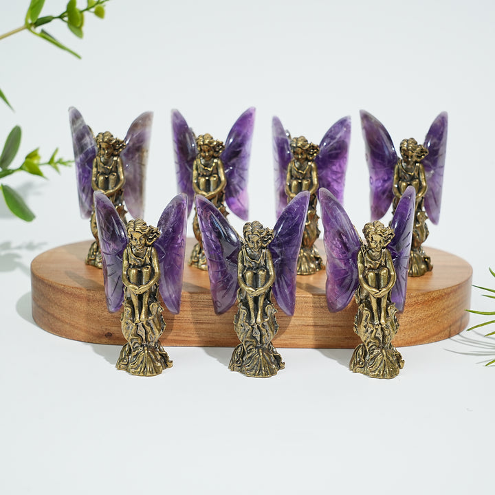 Natural Crystal Amethyst Wing Fairy