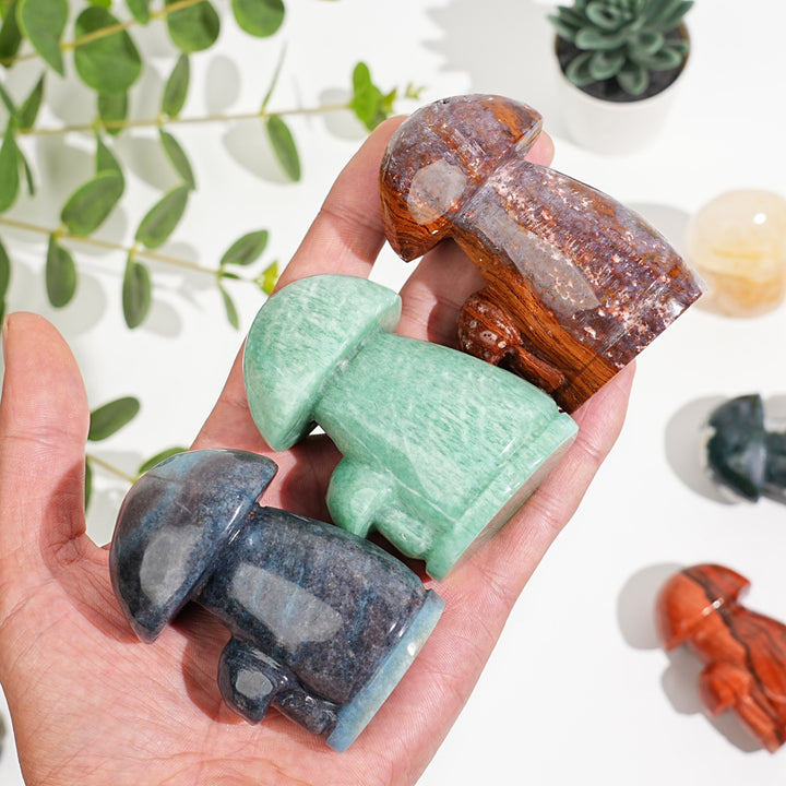 Natural Crystal Carved Mushroom
