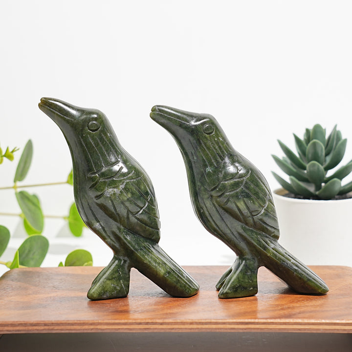 Natural Crystal Carved Serpentine Bird