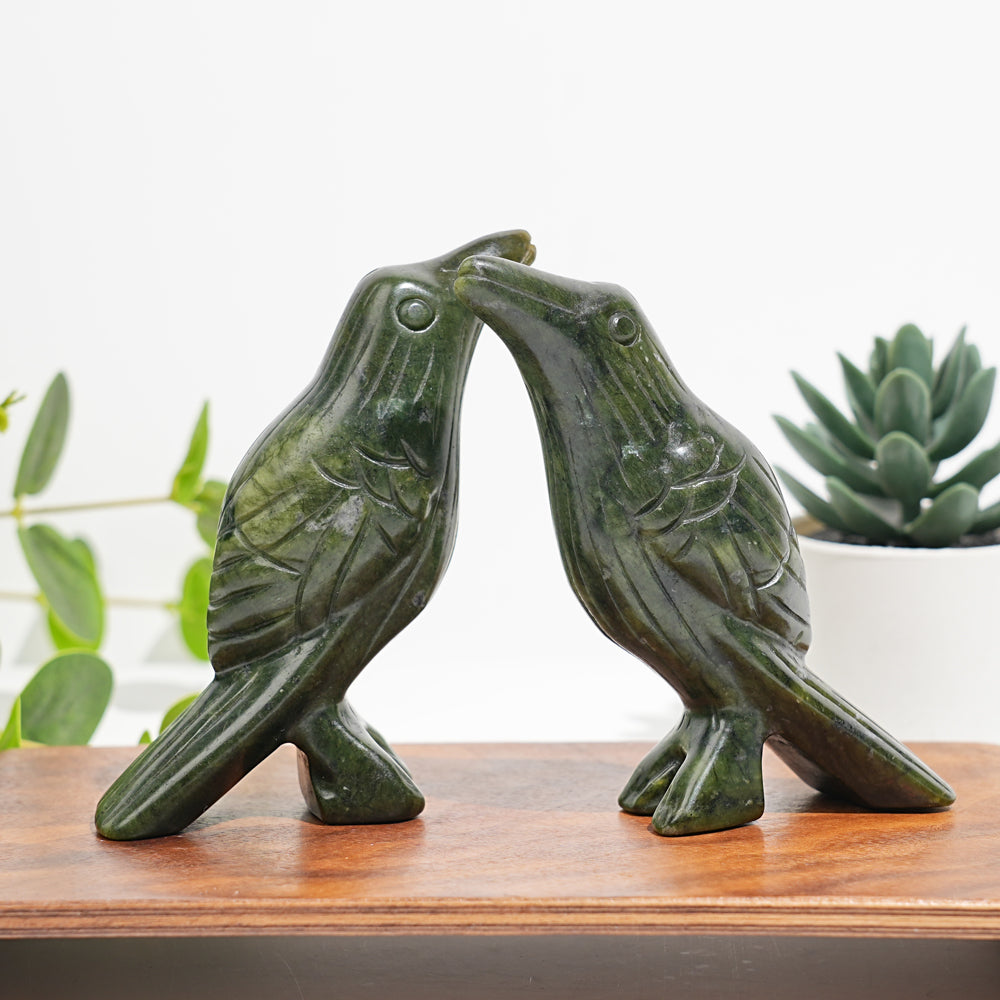 Natural Crystal Carved Serpentine Bird