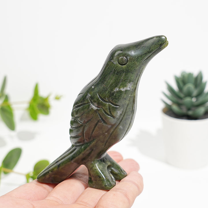 Natural Crystal Carved Serpentine Bird