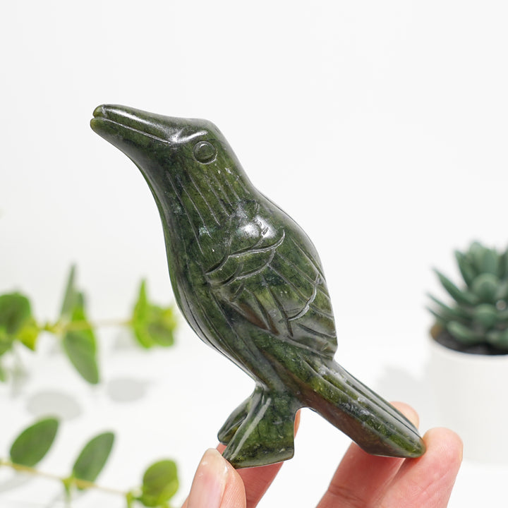 Natural Crystal Carved Serpentine Bird