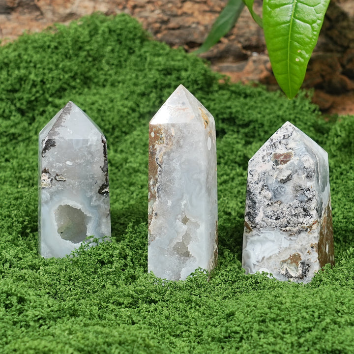 Natural Mexican Agate Geode Point