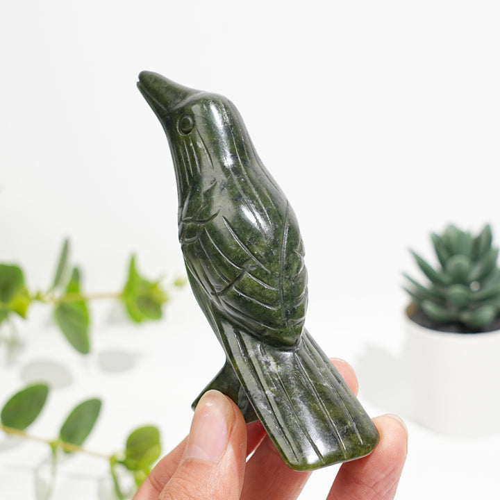 Natural Crystal Carved Serpentine Bird