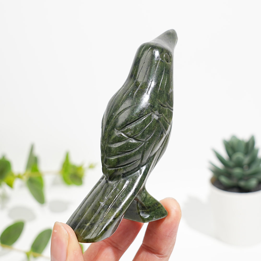 Natural Crystal Carved Serpentine Bird