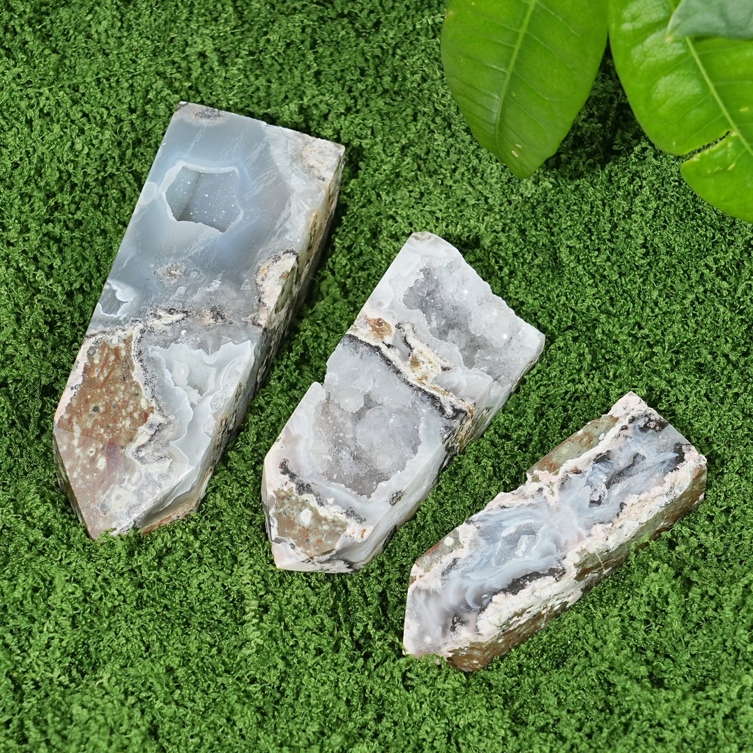 Natural Mexican Agate Geode Point