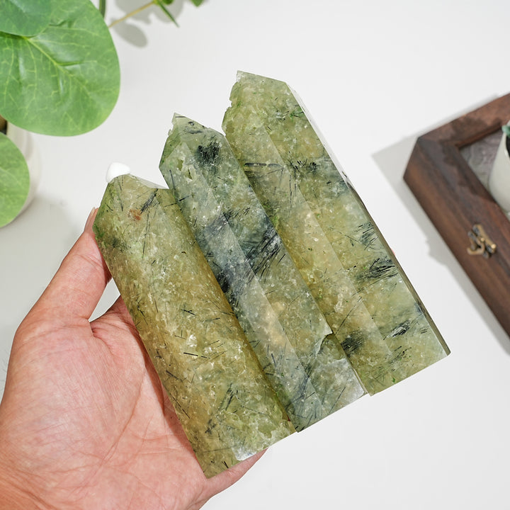Natural Exquisite Prehnite Crystal Point