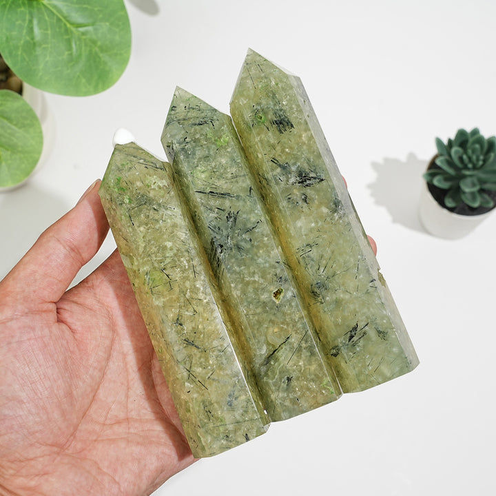 Natural Exquisite Prehnite Crystal Point