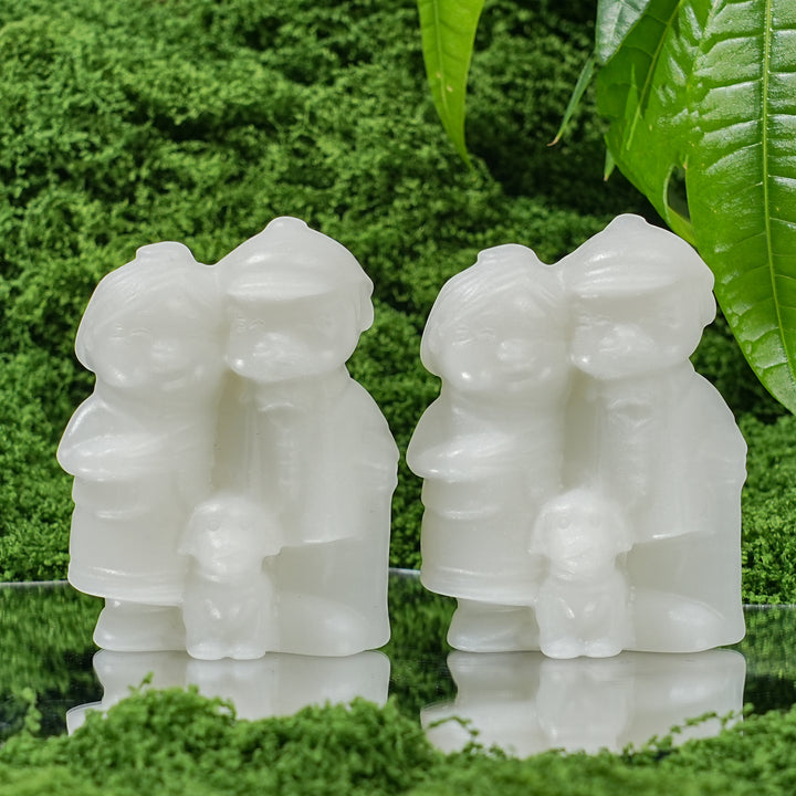 Natural Carved White Jade Old People