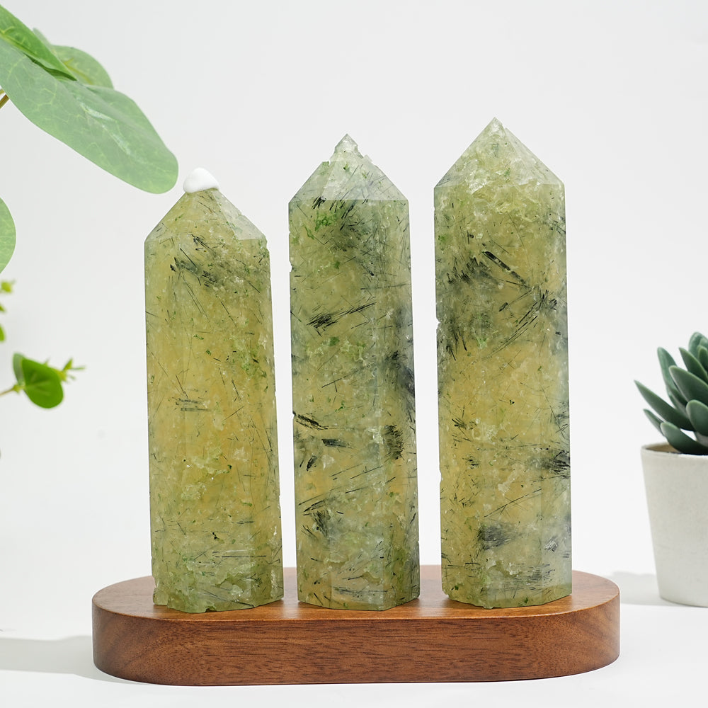 Natural Exquisite Prehnite Crystal Point