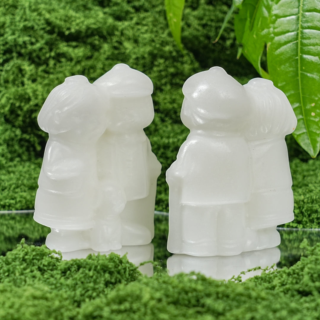 Natural Carved White Jade Old People