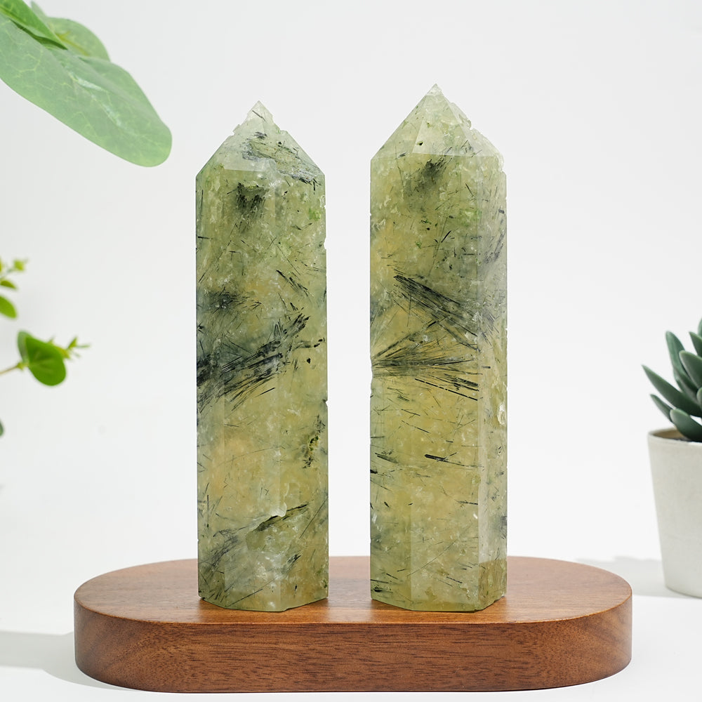 Natural Exquisite Prehnite Crystal Point