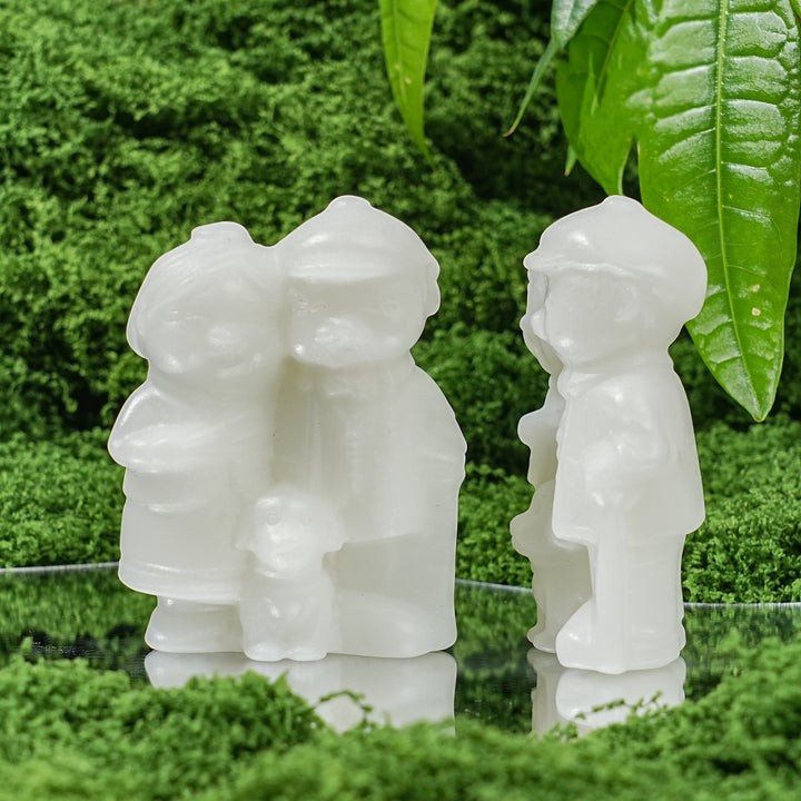 Natural Carved White Jade Old People