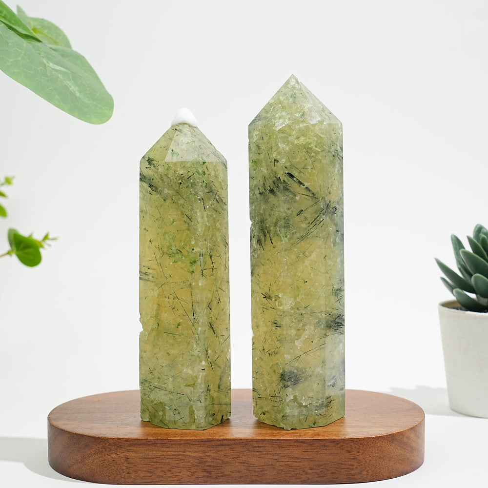 Natural Exquisite Prehnite Crystal Point