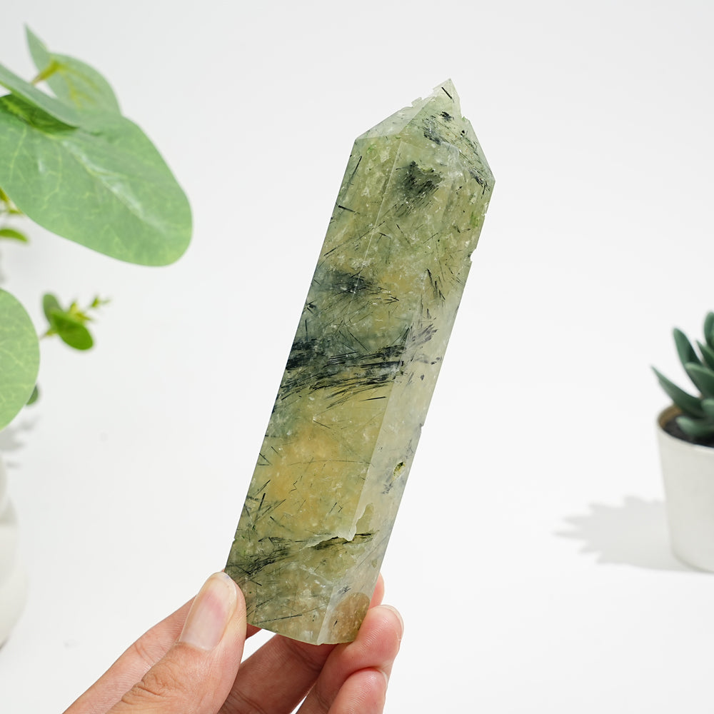 Natural Exquisite Prehnite Crystal Point