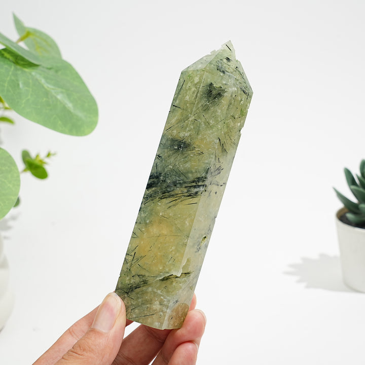 Natural Exquisite Prehnite Crystal Point