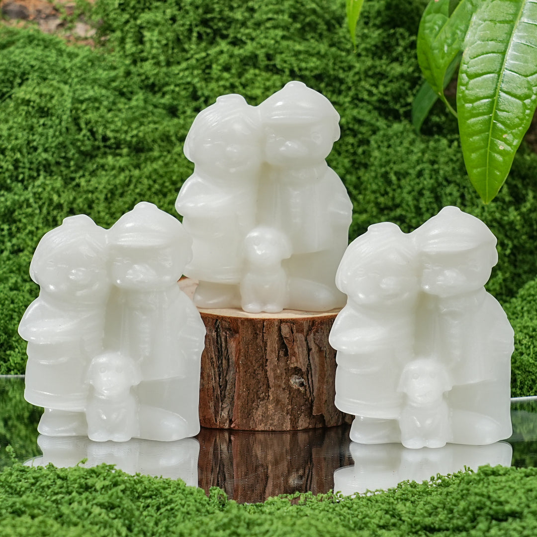 Natural Carved White Jade Old People