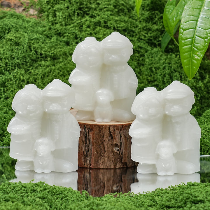 Natural Carved White Jade Old People