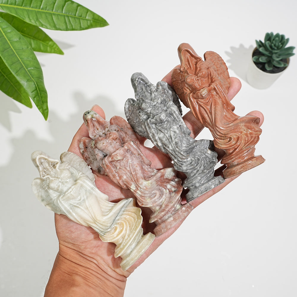 Natural Crystal Ghost Angel Carving
