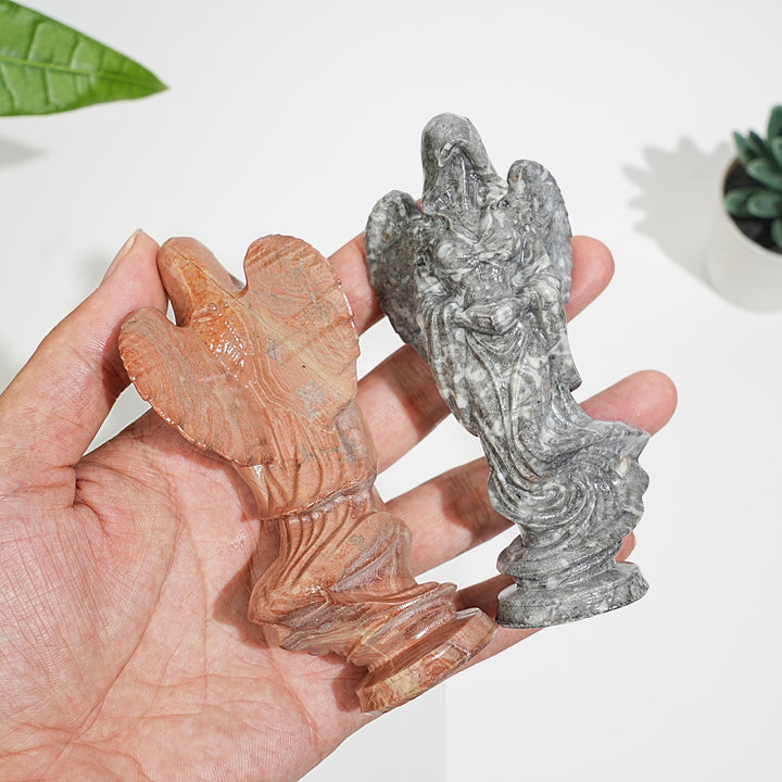 Natural Crystal Ghost Angel Carving
