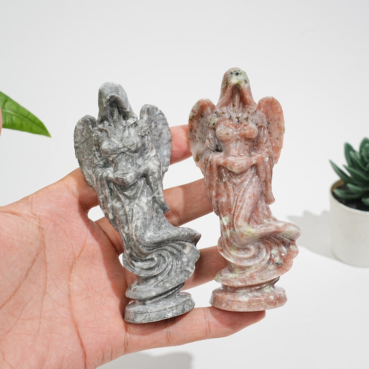 Natural Crystal Ghost Angel Carving