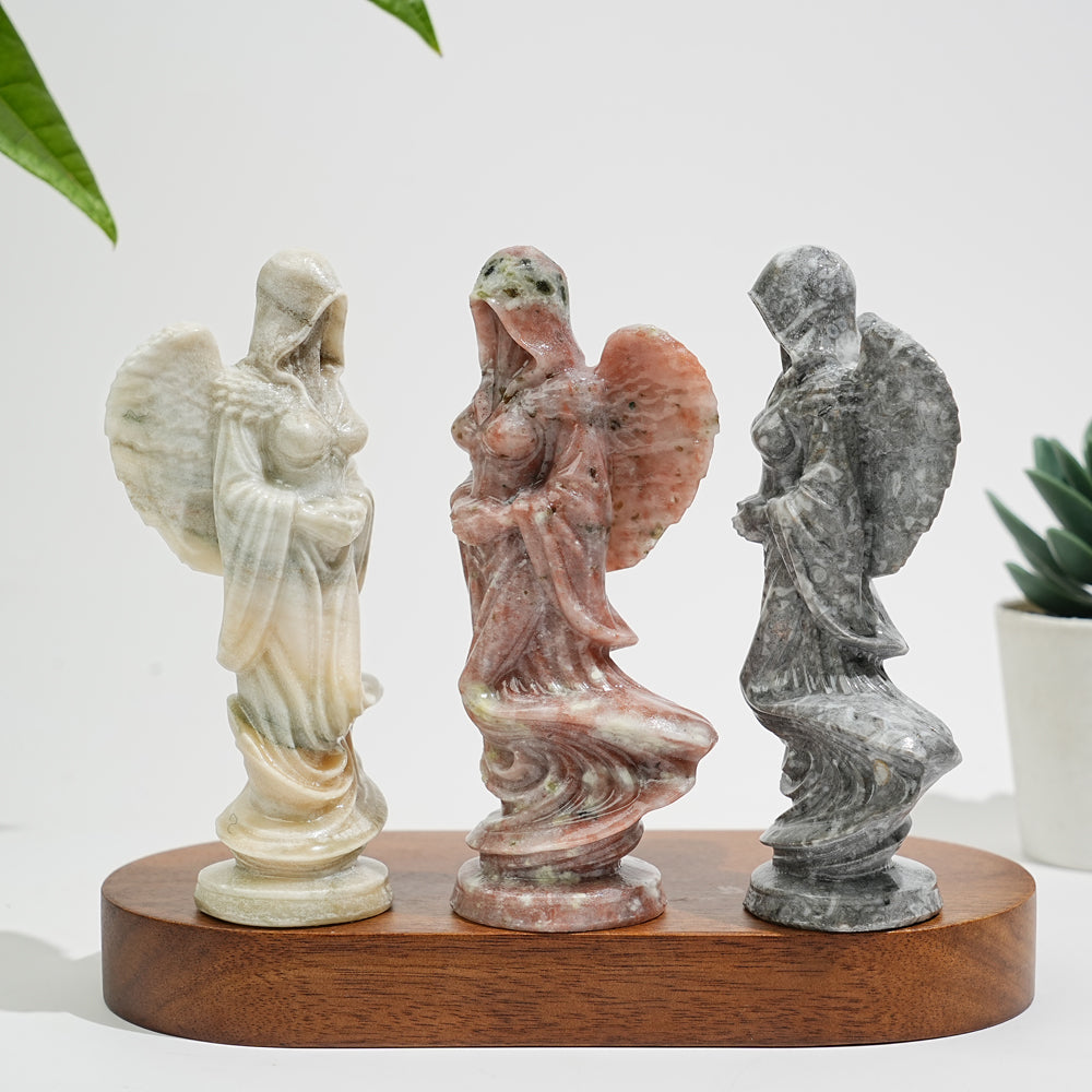 Natural Crystal Ghost Angel Carving