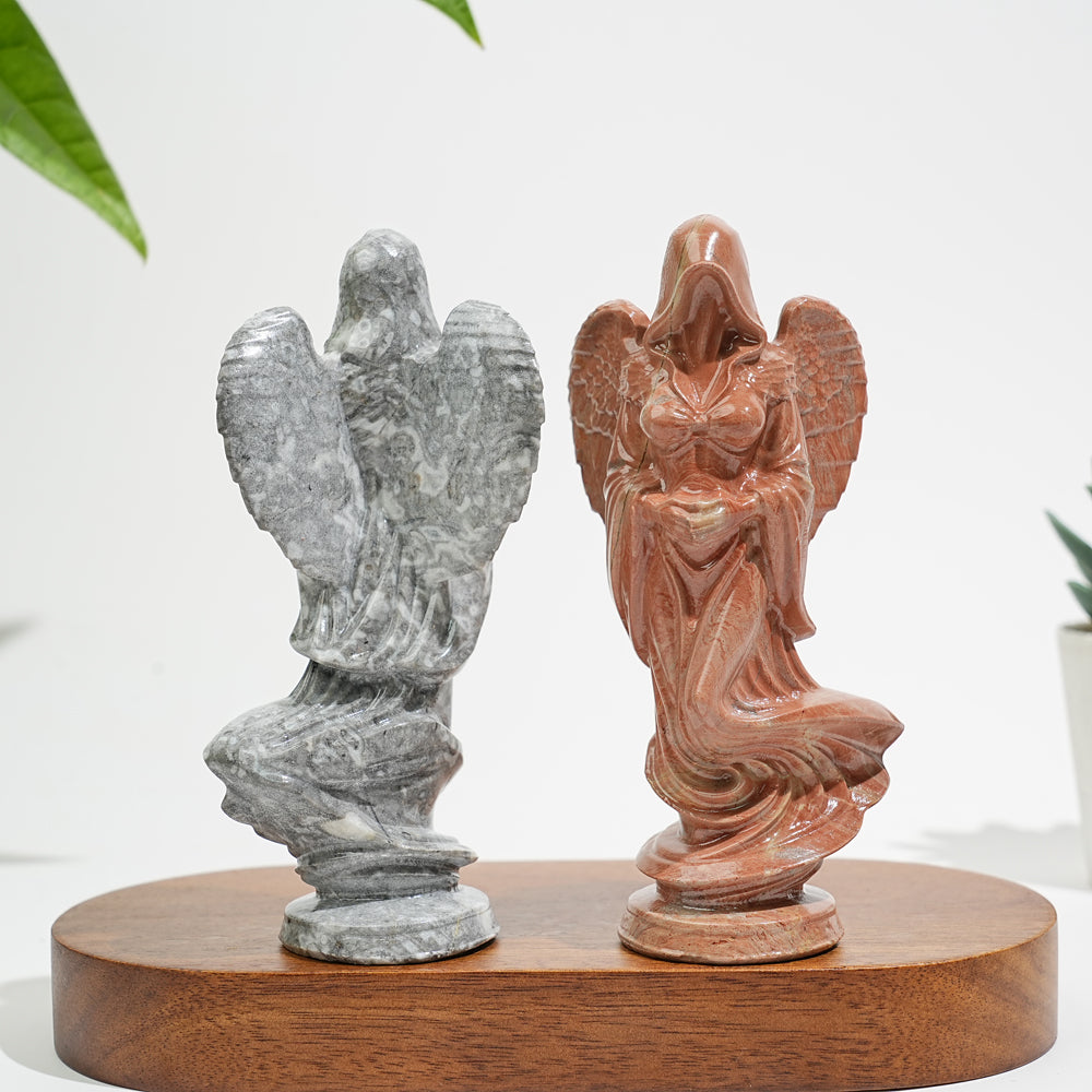 Natural Crystal Ghost Angel Carving