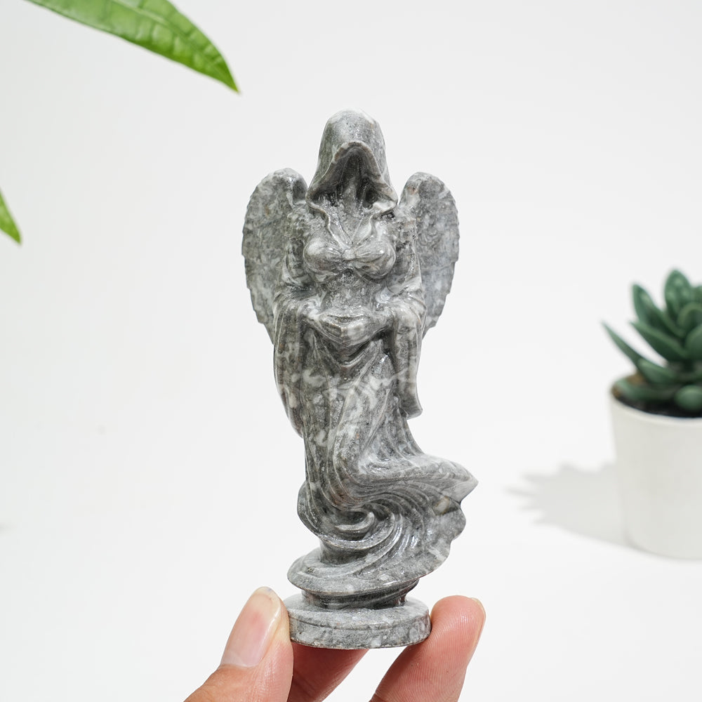 Natural Crystal Ghost Angel Carving