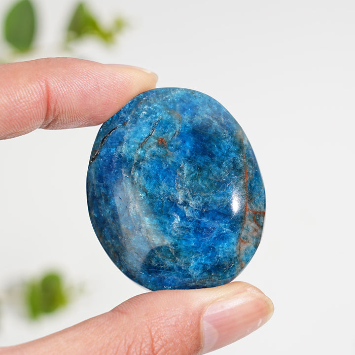 Natural Crystal Blue Apatite Palm Stone