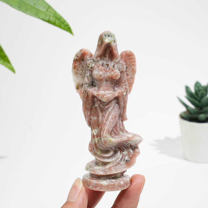 Natural Crystal Ghost Angel Carving