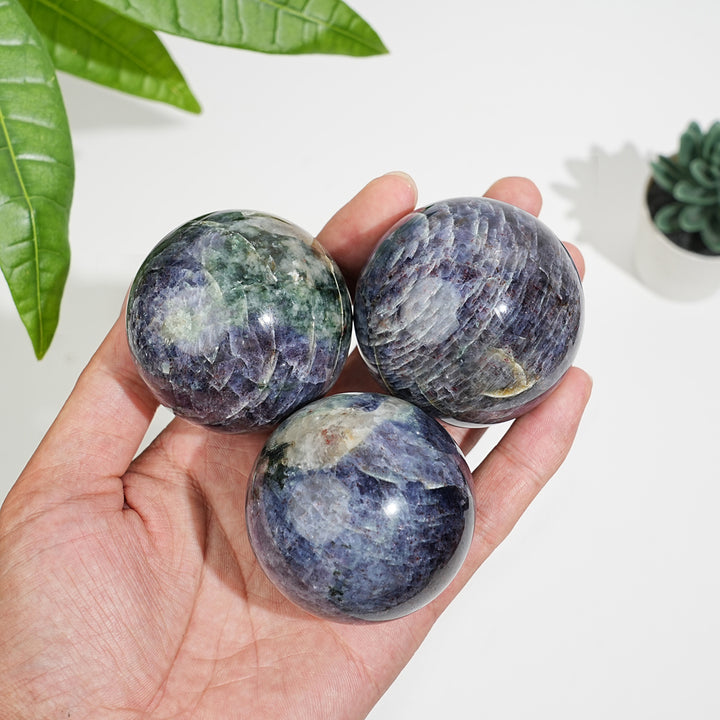 Natural Crystal Iolite Sphere