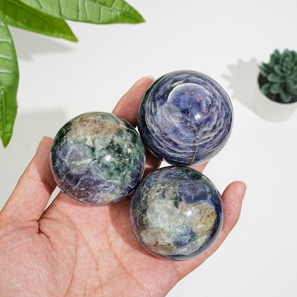 Natural Crystal Iolite Sphere
