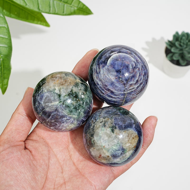 Natural Crystal Iolite Sphere