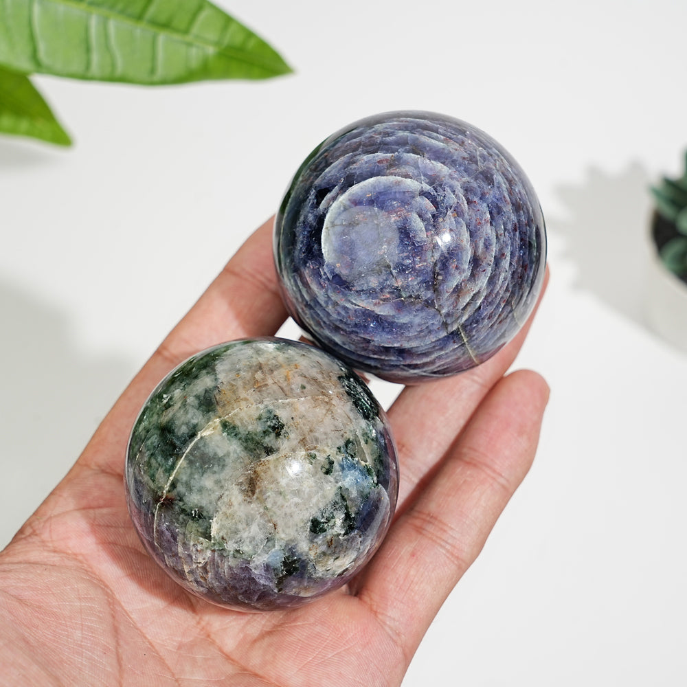 Natural Crystal Iolite Sphere