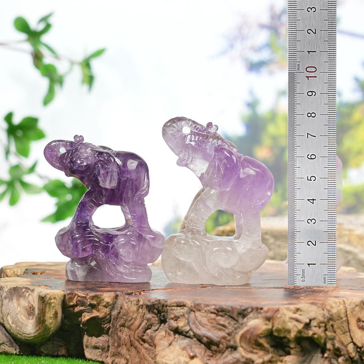 Natural Carving Dream Amethyst Elephant