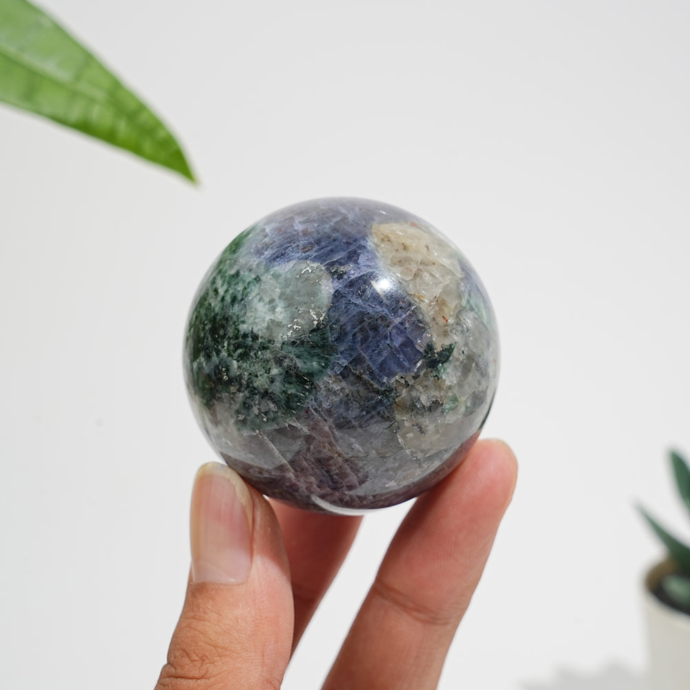 Natural Crystal Iolite Sphere