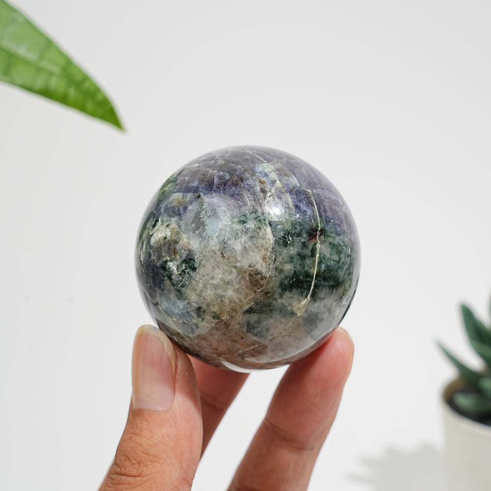 Natural Crystal Iolite Sphere