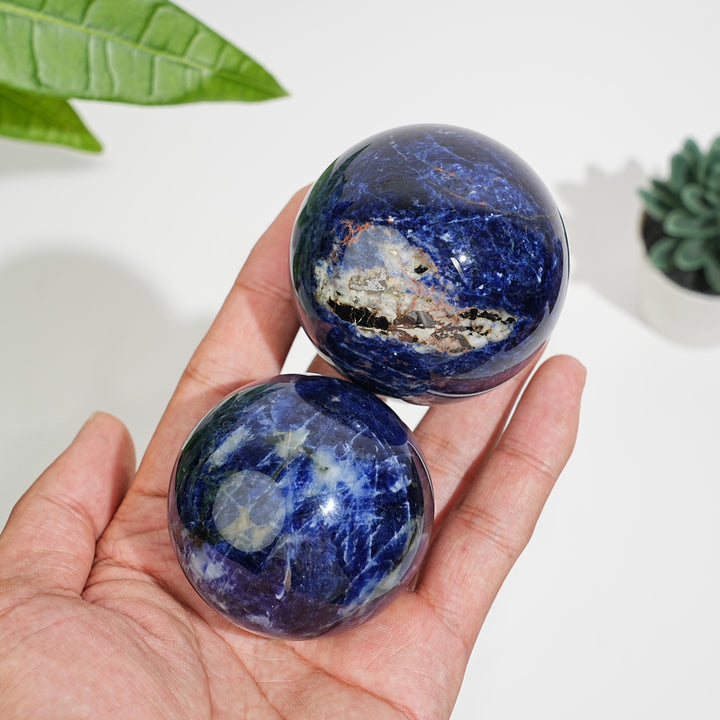 Natural Crystal Smooth Sodalite Sphere