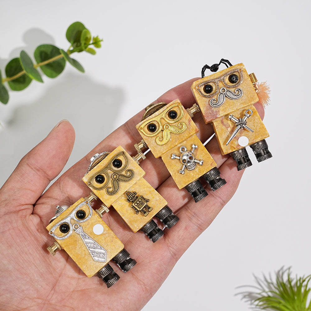 A Slightly Imperfect Natural Crystal Yellow Aventurine Robot