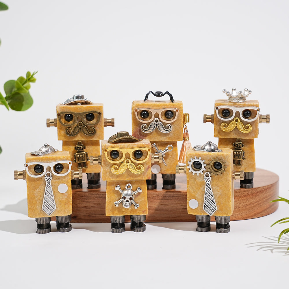 A Slightly Imperfect Natural Crystal Yellow Aventurine Robot
