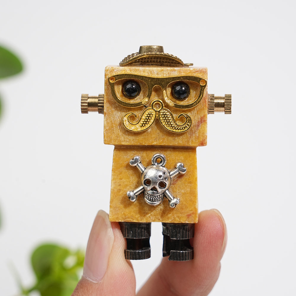A Slightly Imperfect Natural Crystal Yellow Aventurine Robot