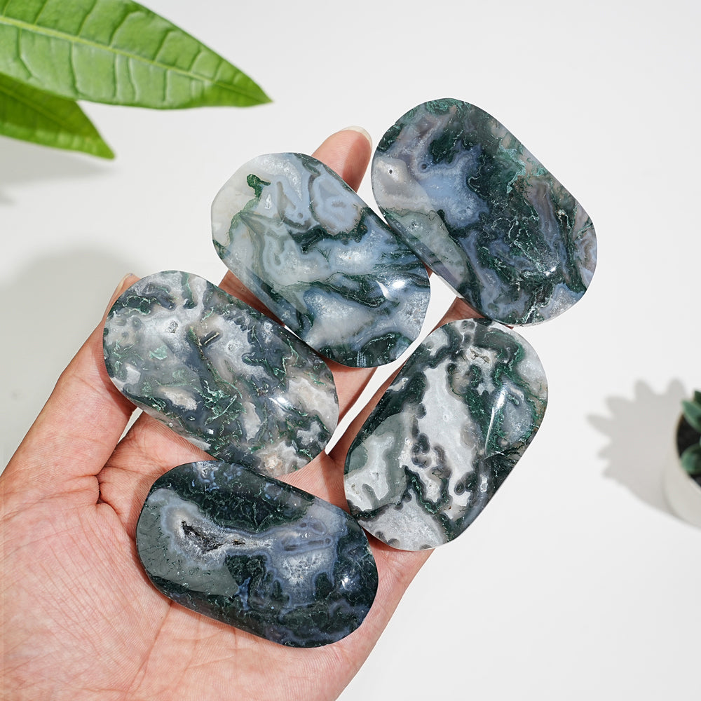 Natural Moss Agate Exquisite Crystal Palmstone